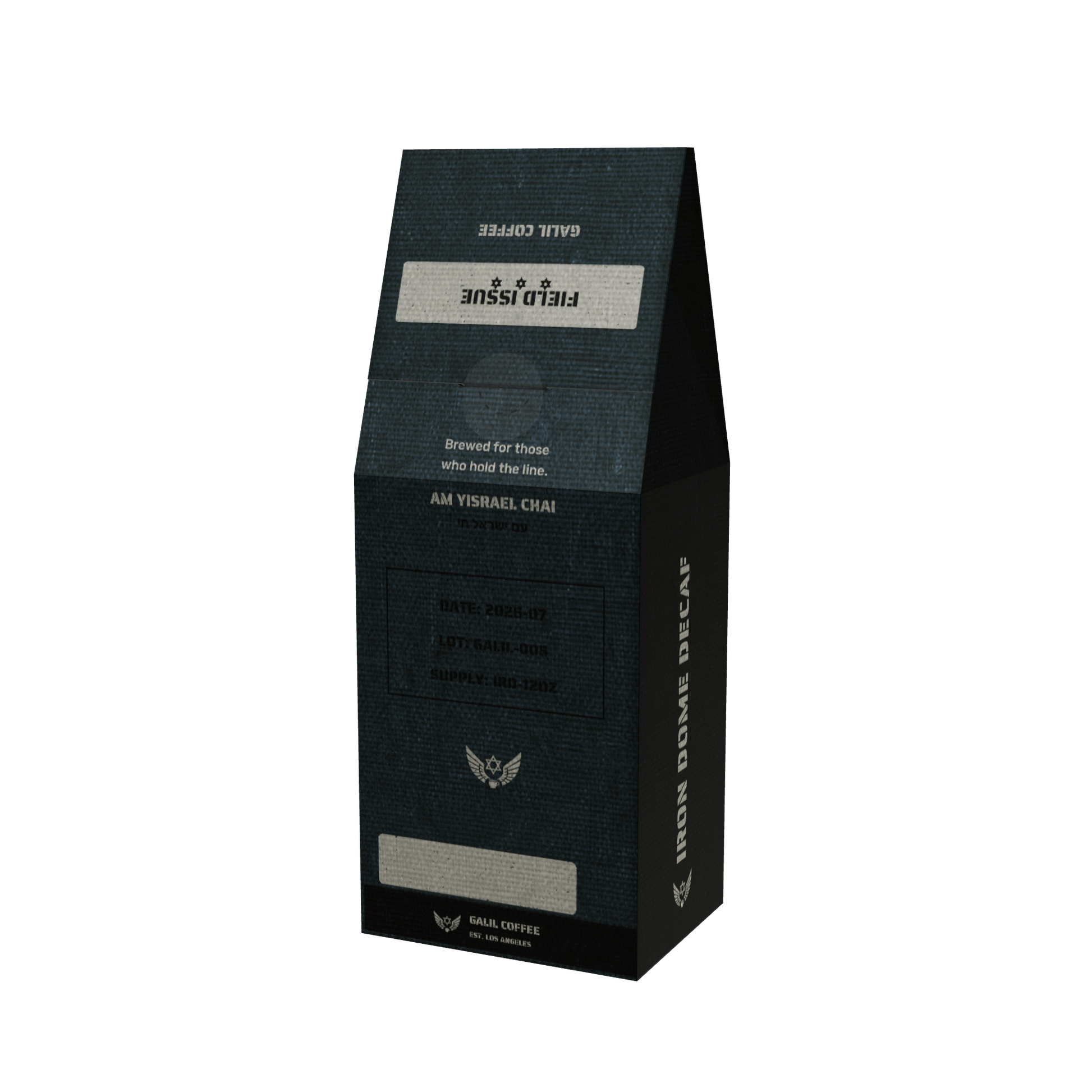Iron Dome Decaf — Galil Coffee back of bag